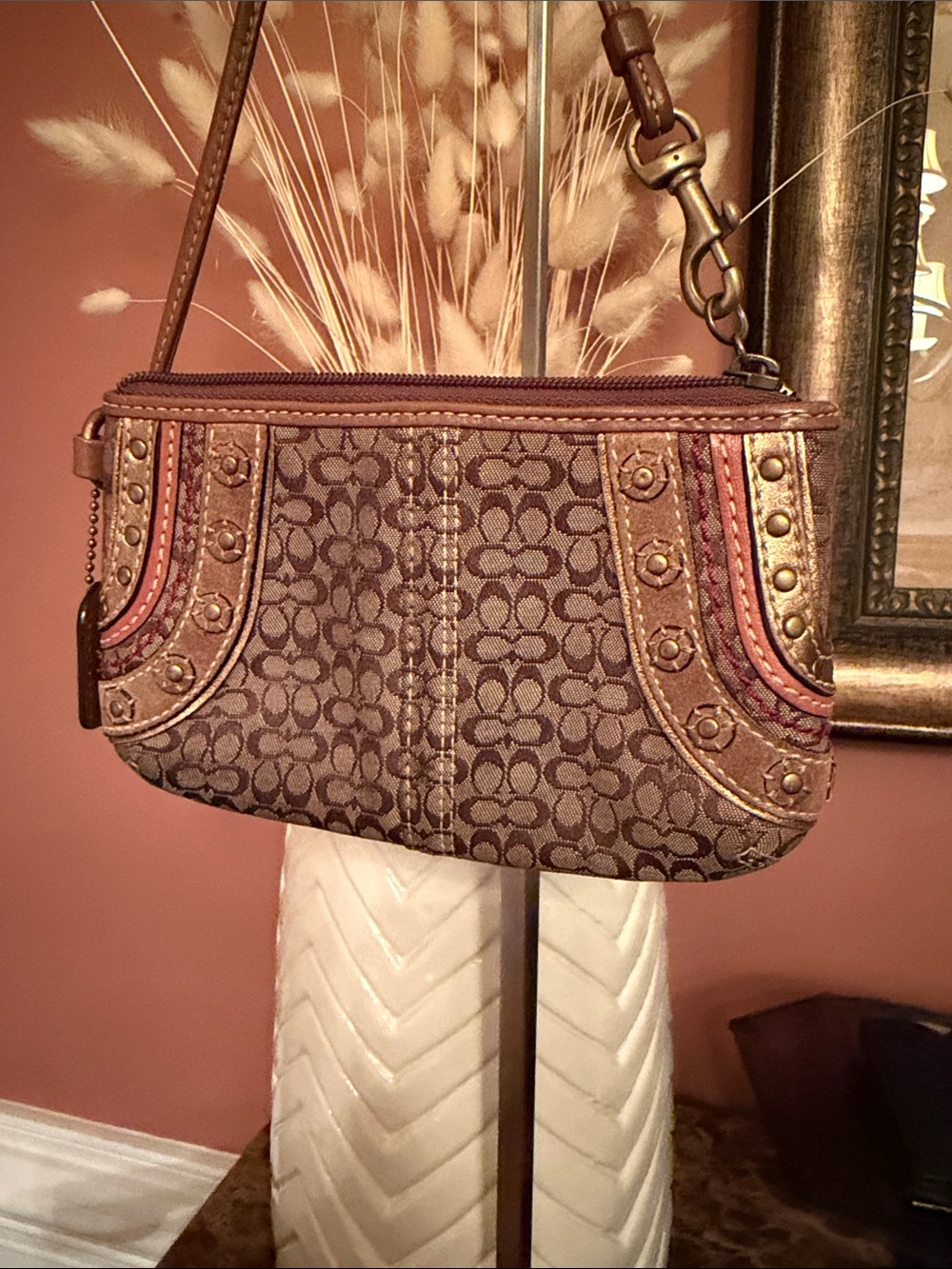 Coach Vintage Signature Soho Crossbody Buckle Suede Studded Bag & Wristlet - Picture 6 of 17